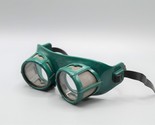 American Optical AO Safety Goggle Green Plastic Rubber Strap Vtg Steampu... - £38.45 GBP