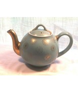 Vintage Hall Gold Label Blue Turquoise French Daisy Flower Teapot Tea Po... - £31.45 GBP
