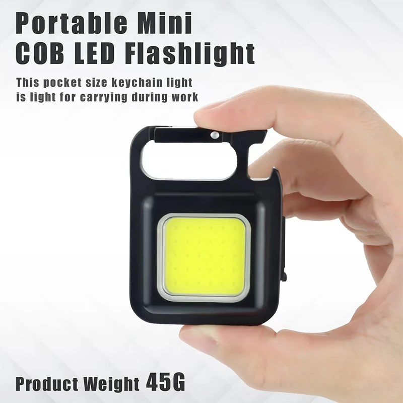 PACOONE Multifunctional Mini Glare COB Keychain Light USB Charging Emergency - £10.26 GBP