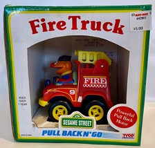 Sesame Street Pull Back N Go Ernie In Firetruck ~ Vintage 1993 In Package - £10.29 GBP