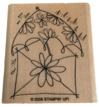 Stampin Up Rubber Stamp Flower Umbrella Envelope Rain Spring Friend Card Making - £3.92 GBP
