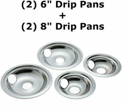 4 GE Hotpoint Chrome Stove Drip Pans Electric Burner WB31T10010 1995-2003 Top - £22.09 GBP