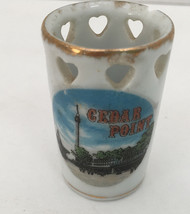 Vintage Cedar Point Ohio midway scene small toothpick holder park souvenir - €16,85 EUR