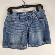 Wrangler Rock 47 Denim Jeans Shorts Womens Tag 29 Avg (Measures 30 X 5 1/2) - £10.27 GBP