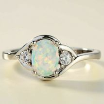 Women&#39;s 1.25CT Fire Opal 14K Gold Over Ring Wedding Engagement Gift For Party - £70.84 GBP