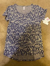 New with Tags LuLaRoe Classic Tee - Size M - Blue Gray Aztec Geometric A... - £7.46 GBP