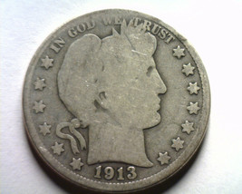 1913 BARBER HALF DOLLAR GOOD G NICE ORIGINAL COIN FROM BOBS COINS FAST S... - $78.00