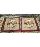 2 Vintage Cranston VIP Fabric Pillow Panel Call of the Wild Wolf Wolves ... - €12,96 EUR
