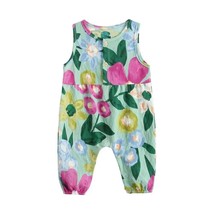 Sleeveless Cotton Baby Girls Bodysuit - Multiple Patterns Available - £14.93 GBP