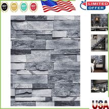 Vintage Gray Brick Peel and Stick Wallpaper - Self-Adhesive Vinyl 118x17.7 - $91.97 CAD