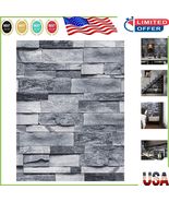 Vintage Gray Brick Peel and Stick Wallpaper - Self-Adhesive Vinyl 118x17.7 - $91.97 CAD