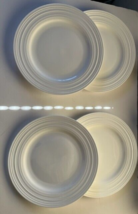 Mikasa Swirl White  Stoneware Set Of 4 Dinner Plates 11 1/4&quot; - £27.61 GBP
