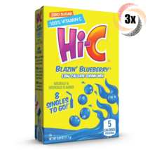 3x Packs Hi-C Singles To Go Blazin&#39; Blueberry Drink Mix 8 Singles Each .... - $10.61