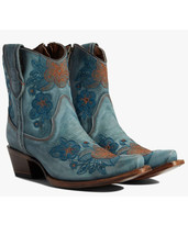 Corral Women&#39;s Flower Embroidered Ankle Snip Toe Western Booties - £105.17 GBP