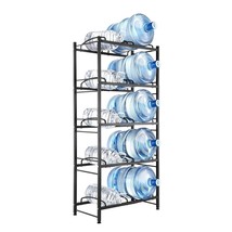 VEVOR 5-Tier Water Jug Holder Double Row Water Bottle Rack for 10 Bottles Black - $117.49