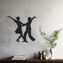 LaModaHome Dance Couple Metal Wall Art, Elegant Ballroom Dancers Silhouette, Mod - £26.55 GBP+