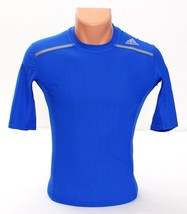 Adidas ClimaChill Techfit Blue Short Sleeve Compression Shirt Men&#39;s NWT - £47.94 GBP
