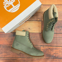 Timberland Men's Classic 6 Inch Dark Green Nubuck Waterproof Boots A5PYV SIZE 10 - £101.27 GBP