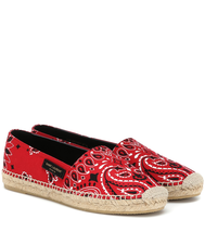 YSL Espadrilles in Red Bandana Print Canvas size US 10 New In Box - £239.24 GBP