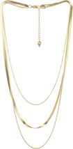 Herringbone Chain Layered Necklace, 3mm Layering Chain Long Choker Necklace - £15.42 GBP