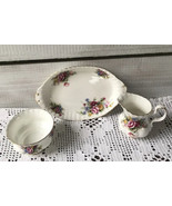Royal Albert Chelsea Garden 3 Pc Set Cream &amp; Sugar 8 1/2&quot; Tray English C... - $87.12 CAD