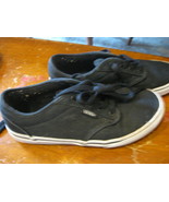NICE Kids Youth Boys Black Vans White Lace up Shoe sz- 2.5 - $32.74 CAD