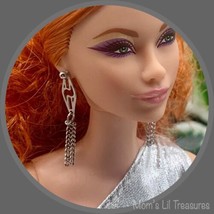 Silver Dangle Doll Earrings for Barbie Fashionistas • 11-12” Doll Jewelry - £3.18 GBP