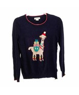Artisan NY Navy Llama Embellished Holiday Sweater - £22.16 GBP