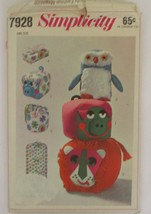 Simplicity 7928 3 Pillow Toys, Tissue Box Cover, Curler &amp; Garment Bags U... - $8.90