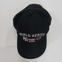 Vintage NY Yankees Black Hat Cap 2001 World Series Wool Blend MLB Back Strap image 10