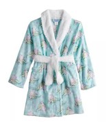 Girls Robe Bath Winter Disney Frozen Dream Blue Fleece Long Sleeve Colla... - £20.46 GBP