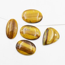 Yellow Fire Top Quality Natural Tiger Eye Gemstone Cabochon 5 Pieces Lot R31955 - £8.11 GBP