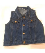 Vintage Hopscotch Denim Vest Size 24 Months dark Jean biker toddler kids... - $391.45 MXN