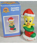 Vintage 1997 Looney Tunes Christmas Tweety Bird Ceramic Figurine RARE 3&quot; - $7.56