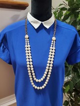 Zara Basic Womens Blue Polyester Collared Short Sleeve Knee Length Dress Size XS - £28.77 GBP