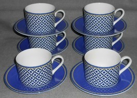 Set (6) Victoria &amp; Beale Williamsburg Pattern Cups And Saucers - £71.20 GBP
