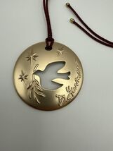 NEW 2023 David Yurman Dove Ornament Gold Tone Burgundy Cord Christmas Pe... - $25.21