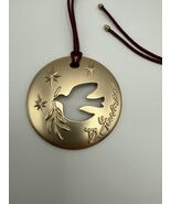 NEW 2023 David Yurman Dove Ornament Gold Tone Burgundy Cord Christmas Pe... - $25.21
