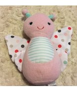Just One You Girls Pink White Polka Dots Fleece Butterfly Stuffed Animal... - £3.08 GBP
