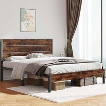 Queen Size Modern Farmhouse Metal Bed Frame With Wood Headboard - $3,426.66 MXN Queen Size Modern Farmhouse Metal Bed Frame With Wood Headboard - $3,426.66 MXN