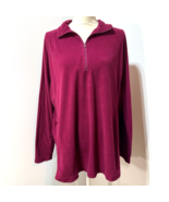 Woolrich Fleece Shirt Women 3XL Pull Over Sweatshirt Quarter Zip Pink Po... - $19.39