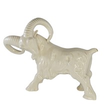 Vintage Ceramic Ram Figurine With Large Curved Horns Japan Goat Ibex She... - $49.99