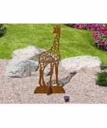 44in Tall Giraffe Wildlife Decor Sturdy Rust Metal Yard Art Lawn Sculpture - $359.00