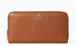 New Kate Spade Leila Large Continental Wallet Pebble Leather Warm Gingerbread - £64.47 GBP