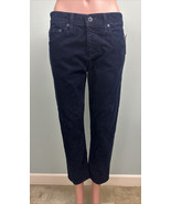 AG Jeans Women&#39;s Isabelle High-Rise Straight Crop Corduroy Pants Dark Bl... - $81.22 CAD