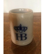 Vintage Crown HB (Hofbrauhaus Munchen) Stoneware Stein Mug 0.25L 4&quot; Tall - $17.77 CAD