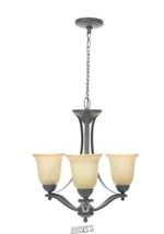 Hampton Bay 3-Light Rustic Iron Chandelier with Antique Ivory Glass Shades - $80.74