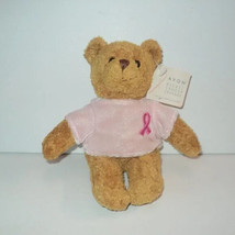 Breast Cancer Bear Avon 2001 Plush 7&quot; Pink Velvet Shirt Awareness NEW w/... - £7.66 GBP
