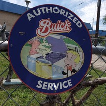 Vintage 1960 Buick Authorized Service &#39;&#39;Richie Rich&#39;&#39; Porcelain Gas &amp; Oil Sign - £100.53 GBP