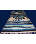 Vintage Mexican Aztec Blanket 77&quot; X 47&quot; Hand Woven Wool Eagle &amp; Snake - $823.64 MXN